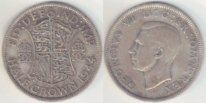 1944 Great Britain silver Half Crown A001825